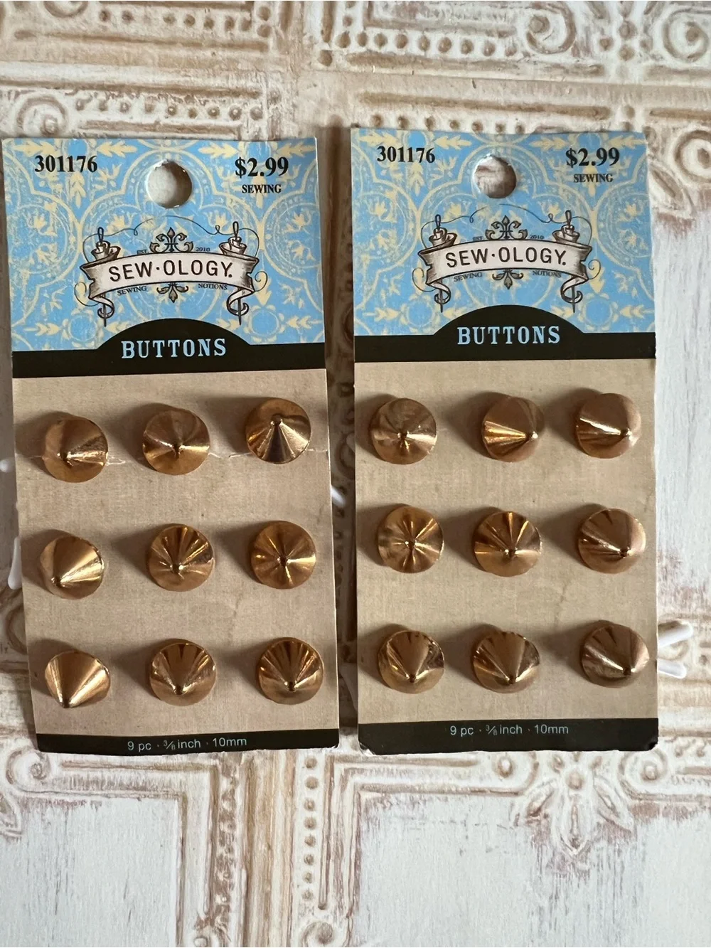 Lot of New Buttons, Nailheads, & Chain Connectors Silver Stars Gold Studs